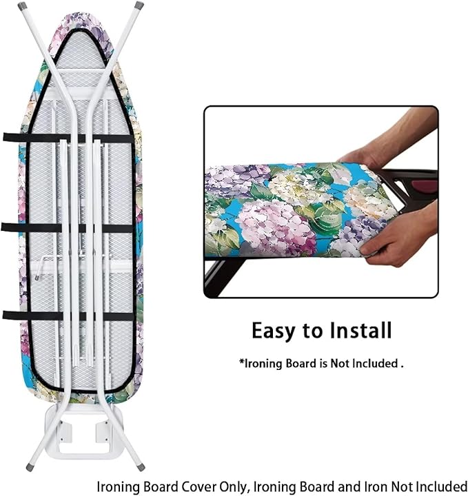 Hydrangea Ironing Board Cover Non Stick Scorch Ironing Board Cover and Pad - Image 4