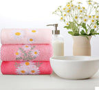 Daisy Floral Hand Towels Farmhouse Pink Daisy Bathroom Decor 14x29 Inch - Image 5