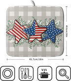 Patriotic Dish Drying Mat for Kitchen Counter Cute Stars 4th of July Holiday - Image 2