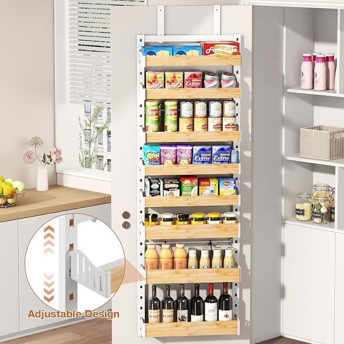 8-Tier Over The Door Pantry Organizer, Heavy-Duty Metal Wall Mount or Hanging - Image 6
