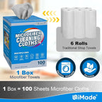 Microfiber Cleaning Cloth, 100 Sheets Microfiber Towels - Image 2