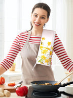 Bencailor 4 Pcs Cat Kitchen Towels Yellow Floral Cute Kitty Hand Dish Towels - Image 6