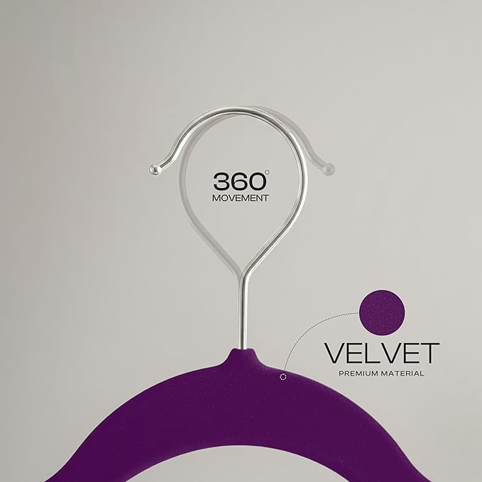 Utopia Home Velvet Hangers 50 Pack – Luxury Non-Slip Slim Pant & Coat Hangers - Image 3