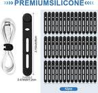 42 Pcs Silicone Cable Ties Reusable Cord Straps Multipurpose Elastic Cable - Image 3