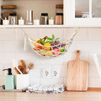 Hanging Fruit Hammock with Hooks, Hanging Fruit Basket Under the Kitchen Cabinet - Image 4