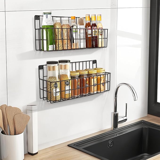 4 Set Extra Large Hanging Wall Wire Baskets, Hanging Wall Mount Storage Baskets - Image 9