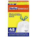 Hefty Essentials Drawstring 13 Gallon Kitchen Trash Bags, Tall Unscented Trash by Hefty