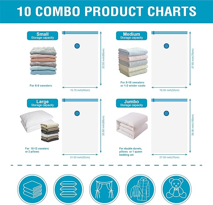 Cozy Essential Vacuum Storage Bags, Compression Space Saver Bags - Image 5