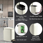 Small Bathroom Trash Can with Lid Soft Close-6L/1.6 Gal Slim Step Garbage - Image 4