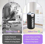 95L Large Laundry Hamper for Adult, Foldable Black Laundry Basket - Image 4