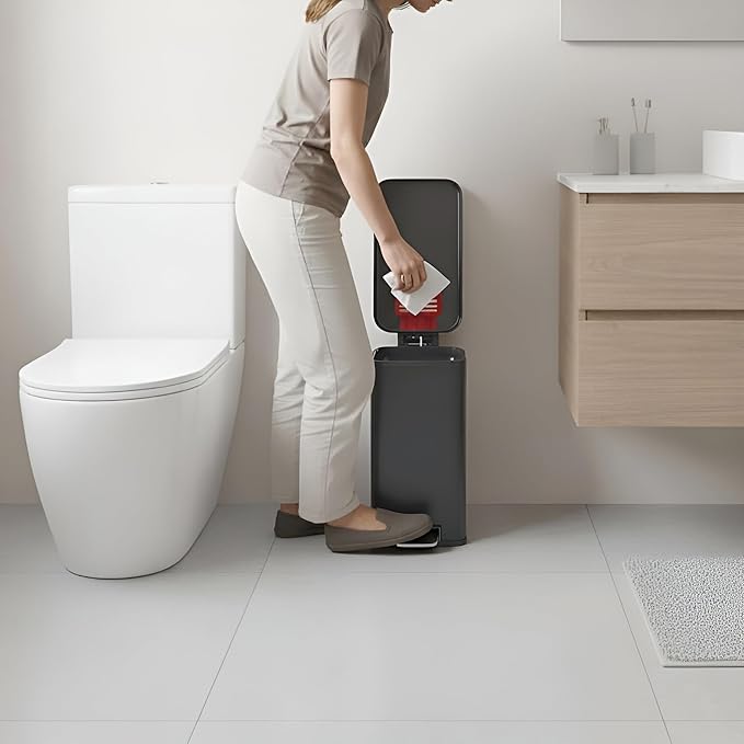 iTouchless 3 Gallon Slim Bathroom Trash Can - Image 2
