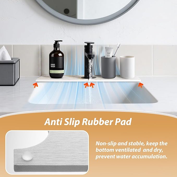 Kitchen Sink Faucet Mat, Diatomaceous Earth Quick Dry Sink Splashback Drying Mat - Image 5