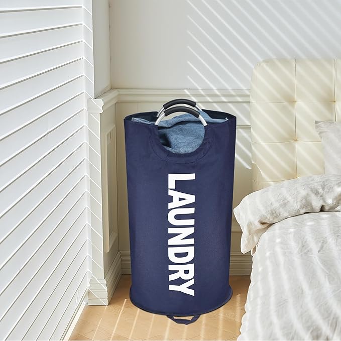 90L Large Laundry Basket, Freestanding Tall Clothes Hamper, Collapsible Laundry - Image 7