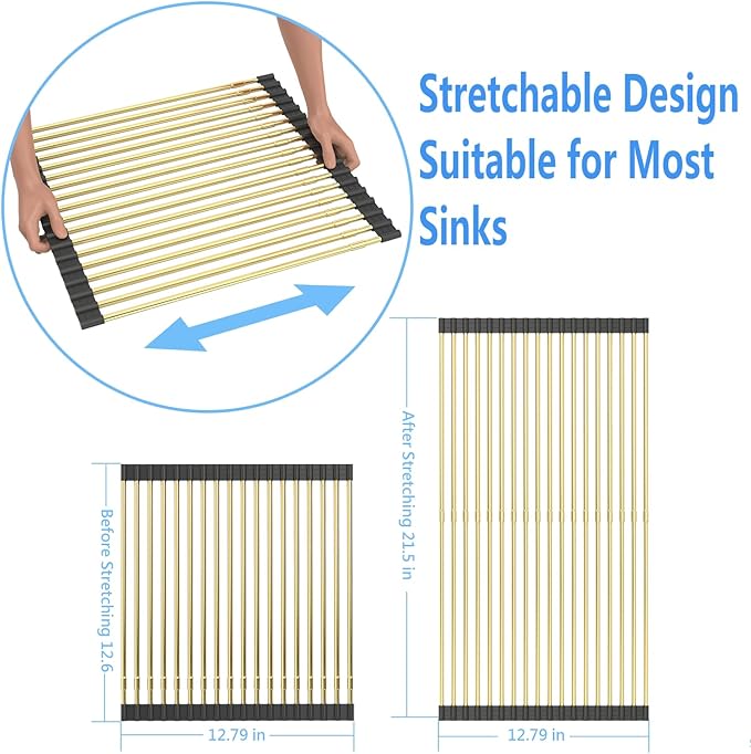 Large Expandable Roll Up Dish Drying Rack, Heat-Resistant Dish Drainer - Image 7
