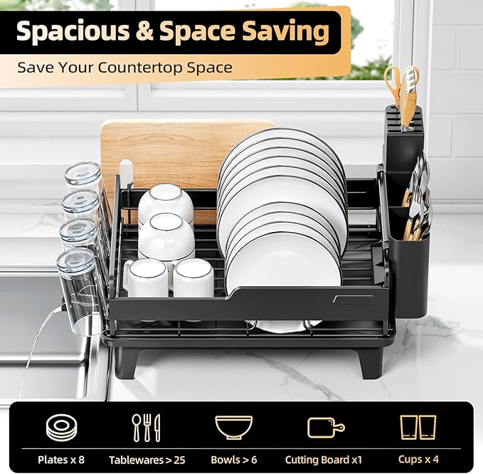Dish Drying Rack for Kitchen Counter, Countertop Dish Rack - Image 2