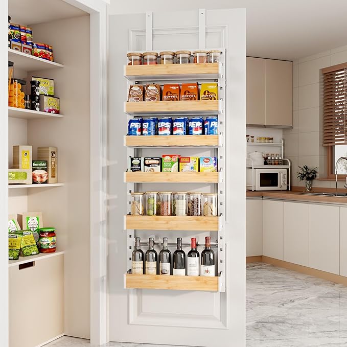 6-Tier Over The Door Pantry Organizer, Heavy-Duty Metal Wall Mount or Hanging - Image 4