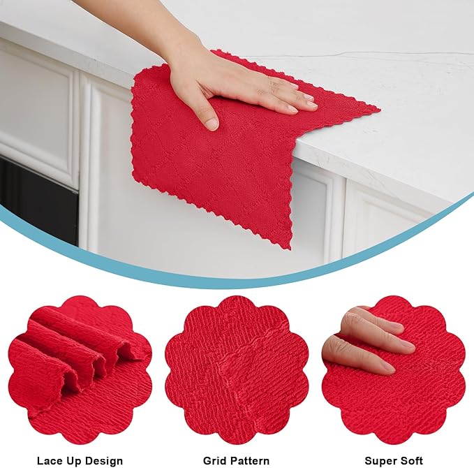Homaxy 24 Pack Kitchen Dish Cloths, Super Soft and Absorbent Coral Velvet Dish - Image 2
