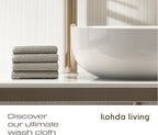 Luxury Silver-Infused Beige Washcloths 4-Pack, 12.9"x12.9" - Image 8