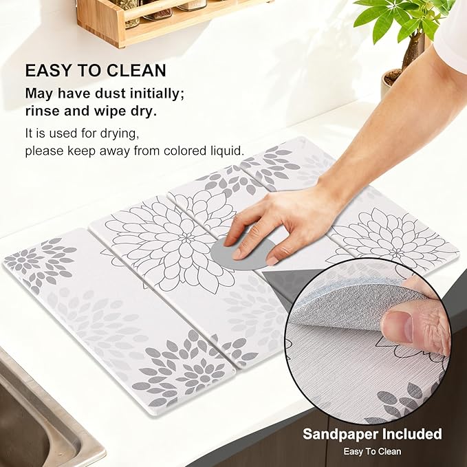 3 PCS Large Stone Dish Drying Mat - Image 7