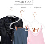 MIZGI Slim Clear Rosegold Pants & Skirt Hangers – Adjustable Clips & Hooks - Image 2