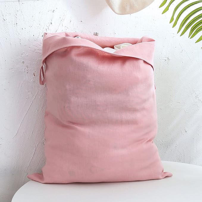 Amazhiyu Pure Linen Over The Door Laundry Hanging Hamper Bag - Image 3