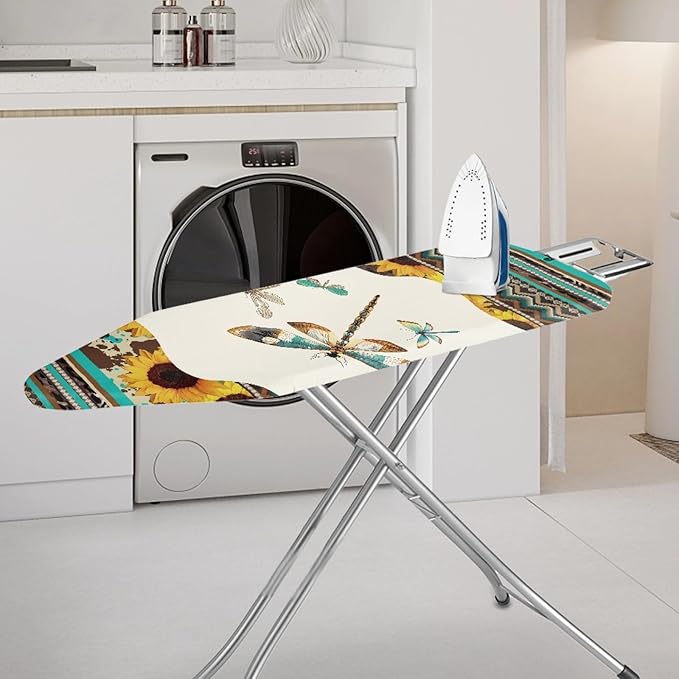 GLENLCWE Tribal Stripe Ironing Board Cover, Hippie Dragonfly Sunflower Iron - Image 2