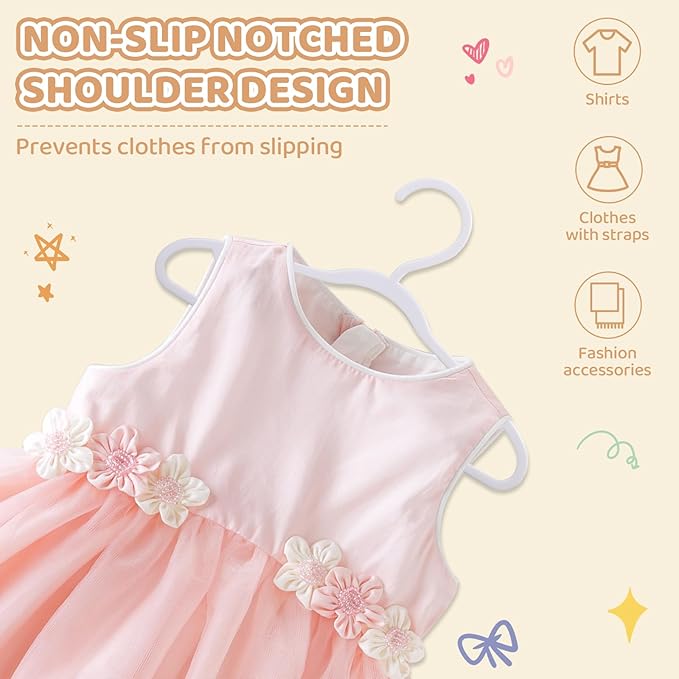60 Pack White Baby Hangers 11.42 Inch - Image 3