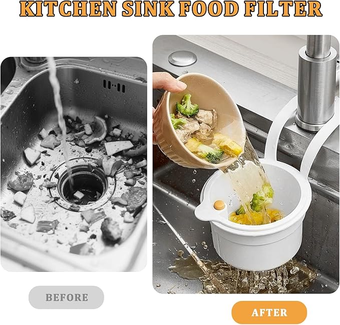 Sink Strainer Basket with One-Touch Drain Mesh, Snap-On Strap & Detachable - Image 2