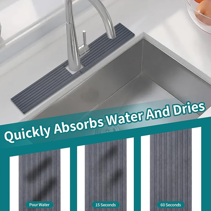 Kitchen Sink Faucet Mat, Prevents Moisture Buildup, Suitable - Image 3