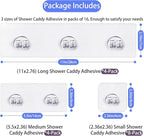 16-Pack Shower Caddy Adhesive Replacement, Transparent Adhesive Hooks Stickers - Image 2