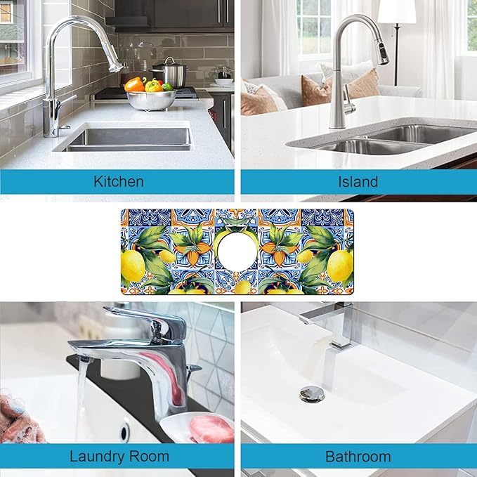 Kitchen Sink Splash Guard Faucet Mat Super Absorbent Fast Drying Mat Sink - Image 5