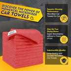 HOMEXCEL Red Microfiber Cleaning Cloth 50 Pack, 12.5 x 12.5 inch Microfiber - Image 2