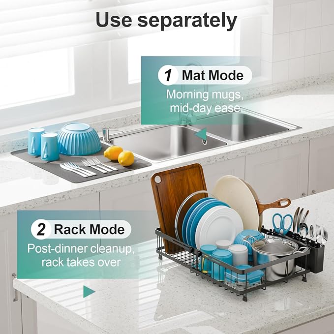 GSlife Family Size Large Capacity Expandable Dish Drying Rack - Image 3