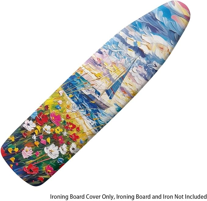 Floral Print Ironing Board Cover and Pad, Stretch Standard Size Thick Padding - Image 6