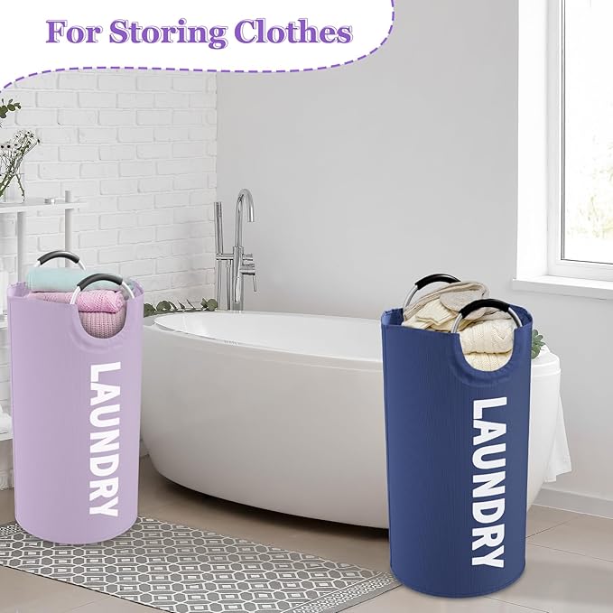 Set of 2 Large Laundry Baskets for Adult, 95L Collapsible Laundry Baskets - Image 5