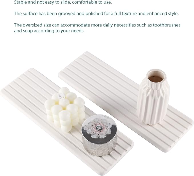 2 PCS Water Absorbent diatomite Coasters, 12.2" x 4" Water Absorbing Stone Tray - Image 5