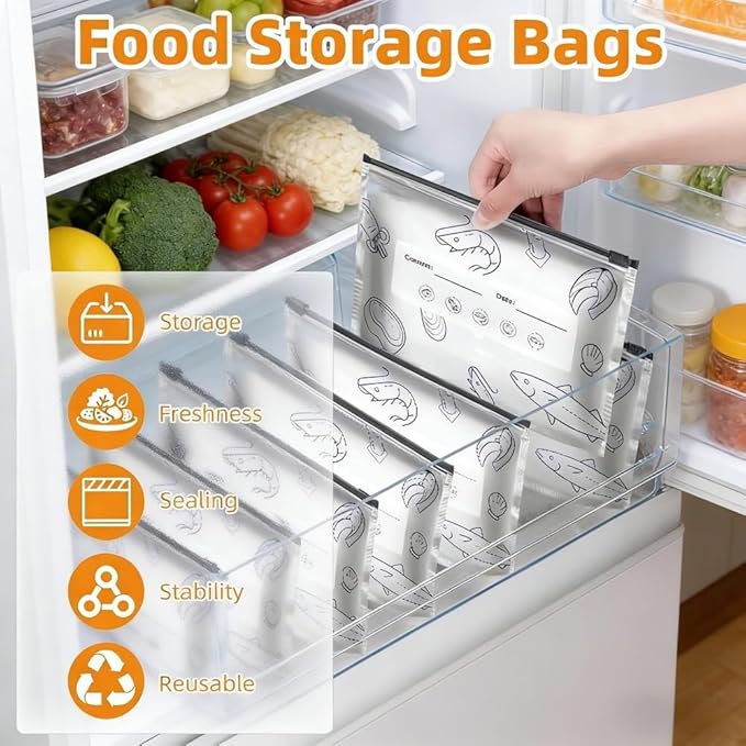 35PCS Thick Reusable Aluminum Foil Sealable Storage Bags, Stand Up Foil - Image 6