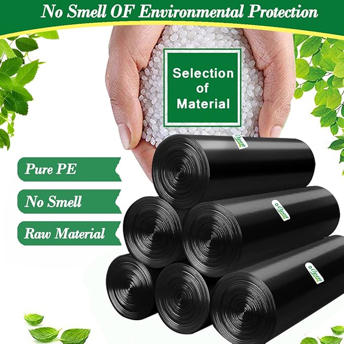 2 Gallon 120pcs Small black Trash Bags Plastic black Garbage Bags, Bathroom - Image 4