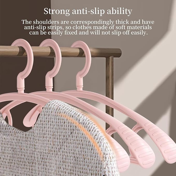 Plastic Clothes Hanger, Extra Thick Plastic Wide Shoulder Adult 360 Degrees - Image 3