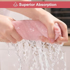 JOYMOOP Microfiber Cleaning Cloths, 11.8" x 11.8" Pink Reusable Kitchen Towels - Image 3