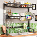 Over The Sink Dish Drying Rack 27-40L x 12W x 32.5-37H Snap-On Design 2 Tier by ilvvan