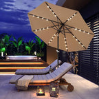 ABCCANOPY Durable Solar Led Patio Umbrellas with 32LED Lights 11FT (Khaki) - Image 9