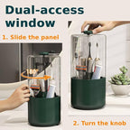 Toothbrush Holder with Cover 360 Rotating 4 Compartments Bathroom Toothpaste - Image 3