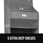 GORILLA GRIP Over The Door Organizer Storage, 5 Deep Hanging Shelves, Holds - Image 4