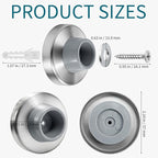 6 Pack Concave Wall Door Bumper Stopper, 304 Stainless Steel Wall Mount - Image 2