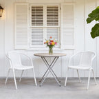 VINGLI PE Rattan Outdoor Dining Chairs Set of 2, Plastic Stackable Patio Chairs for Indoor, Porch, Restaurant, Garden, White - Image 7