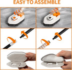 Bathroom Scrub Brush with Long Handle, 3-in-1 Tub and Tile Cleaner with 5 - Image 7