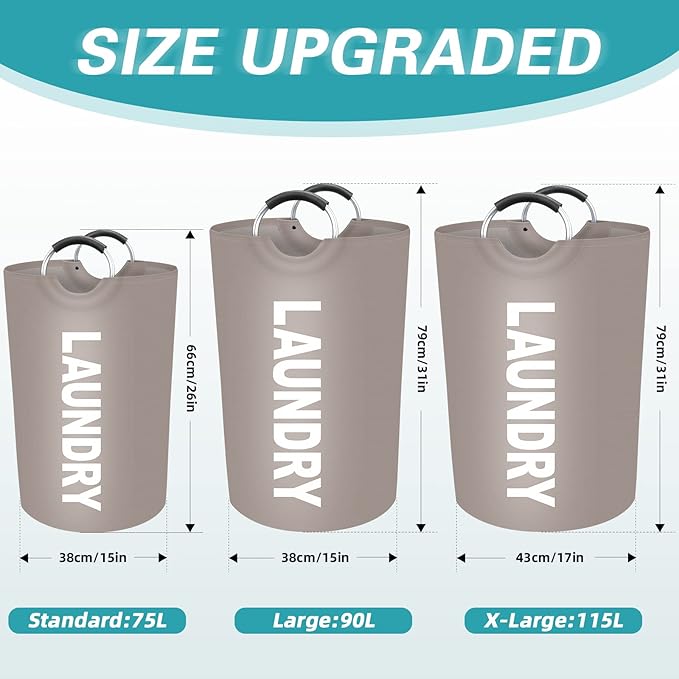 StorageRight 90L Large Laundry Basket, Laundry Hamper, Dirty Clothes Hamper - Image 2
