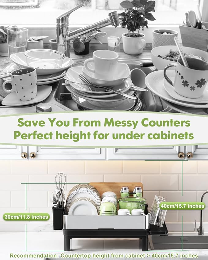 BOOSINY Stainless Steel Dish Drying Rack, Dish Racks - Image 8