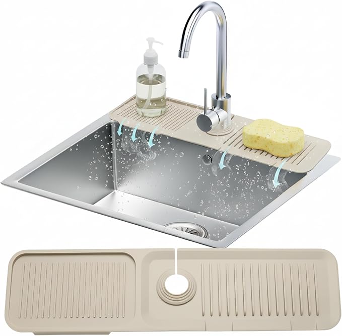 24” Silicone Faucet Mat For Kitchen Sink, Kitchen Sink Splash Guard Behind by LindasEssentials